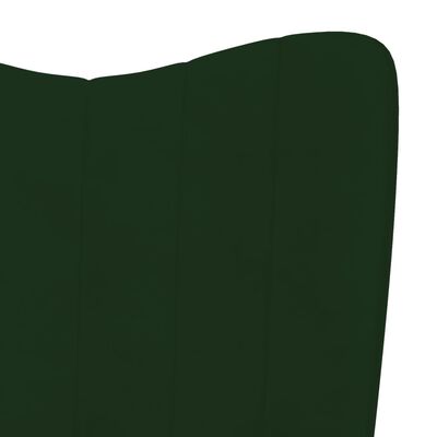 vidaXL Scaun balansoar, verde închis, catifea
