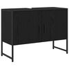 vidaXL Set de mobilier pentru baie Pe perete 2 pcs Negru Lemn compozit