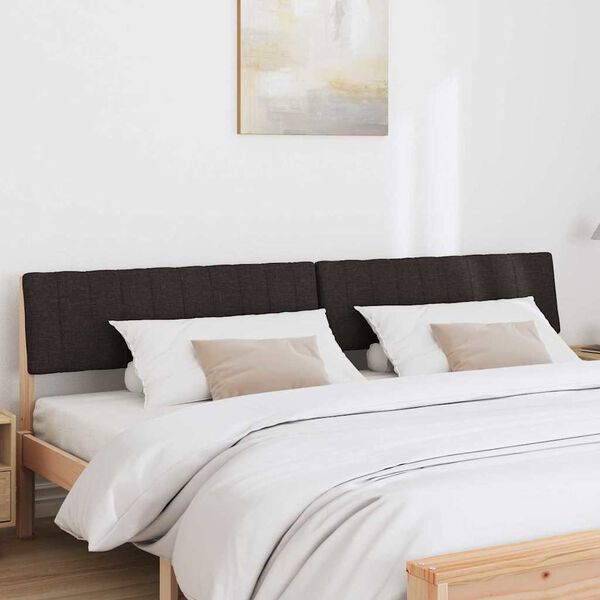 vidaXL Tăblie tapițată Negru 200 cm Lemn de pin masiv