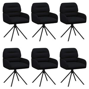 vidaXL Scaune de dining rotative 6 buc. Piele artificială Negru