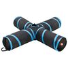 vidaXL Tunel pentru pisici 4 căi, negru și albastru, 132 cm, poliester