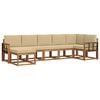 vidaXL Set de canapele de exterior 7 buc. Natural și Bej