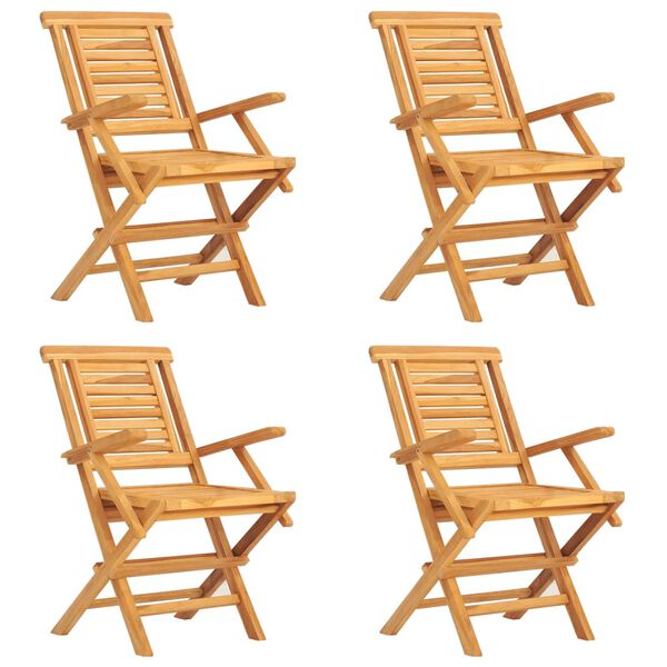 vidaXL Set masă pentru grădină, lemn masiv de tec, 5 piese