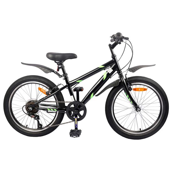 vidaXL Bicicletă pentru Copii 24 Inci 6-Speed pentru 8-12 ani Negru