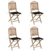 vidaXL Set mobilier de exterior pliabil, cu perne, 5 piese, bambus