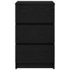 vidaXL Noptiera cu 3 sertare Negru 39x35x65 cm