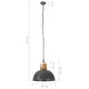 vidaXL Lampă suspendată industrială, gri, 42 cm lemn mango, E27 rotund