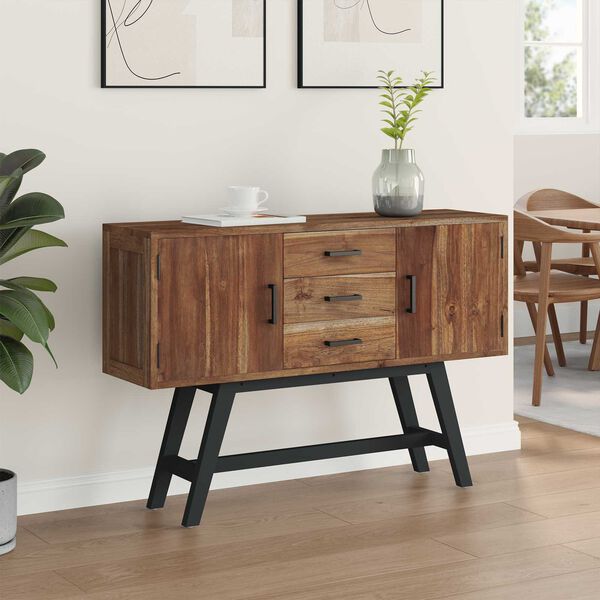 vidaXL Support TV cu sertar natural 110 x 30 x 75 cm Lemn solid de tec