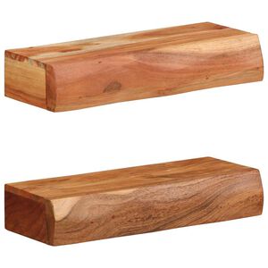 vidaXL Rafturi de perete 2 buc 40x17x8 cm din lemn masiv de salc&acirc;m