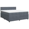 vidaXL Pat box spring cu saltea, gri &icirc;nchis, 200x200 cm, catifea