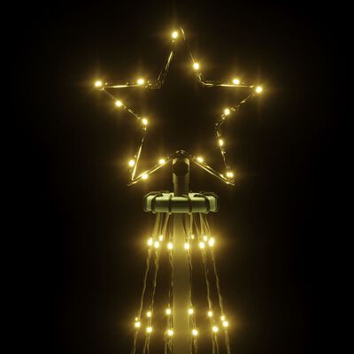 vidaXL Brad de Crăciun cu țăruș, 732 LED-uri, alb cald, 500 cm