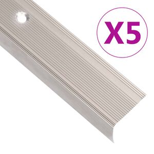 vidaXL Profile trepte &icirc;n formă de L, 5 buc. șampanie 90 cm aluminiu