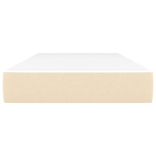 vidaXL Saltea cu arcuri buzunar, fermitate medie, crem, 120x190x20 cm, textil