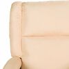 vidaXL Fotoliu de masaj electric, crem, piele ecologică și textil