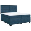 vidaXL Pat box spring cu saltea, albastru, 200x200 cm, catifea