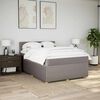 vidaXL Pat box spring cu saltea, gri taupe, 160x200 cm material textil