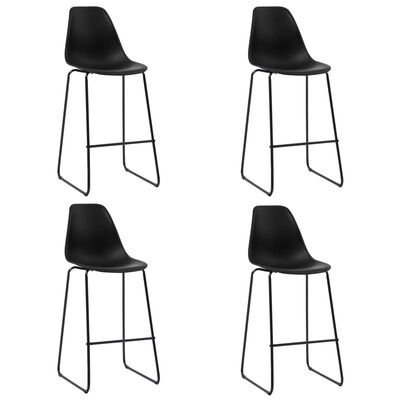 vidaXL Set mobilier de bar, 5 piese, negru, plastic