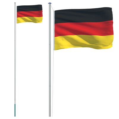 vidaXL Steag Germania și stâlp din aluminiu, 6,23 m