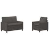 vidaXL Set de canapea 2 pcs Gri &icirc;nchis Țesătură