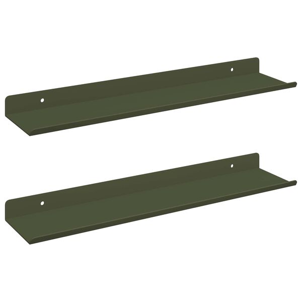 vidaXL Raft suspendat 2 pcs Verde măsliniu 40 x 9 x 2,5 cm Oțel