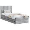 vidaXL Cadru de pat cu depozitare și tăblie Sonoma gri 90 x 200 cm