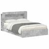 vidaXL Cadru de pat cu depozitare cu sertar Gri Beton 135 x 190 cm