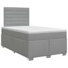 vidaXL Pat boxspring cu saltea Gri deschis 120 x 190 cm Țesătură