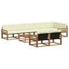 vidaXL Set de canapele de exterior 9 buc. Natural și Crem