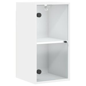 vidaXL Dulap de perete cu uși din sticlă, alb, 35x37x68,5 cm