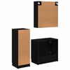 vidaXL Set de mobilier pentru baie 3 pcs Stejar Negru Lemn compozit