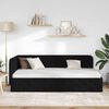 vidaXL Cadru de pat colțar cu headboard Negru 90 x 190 cm țesătură