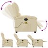 vidaXL Fotoliu electric de masaj rabatabil, crem, textil