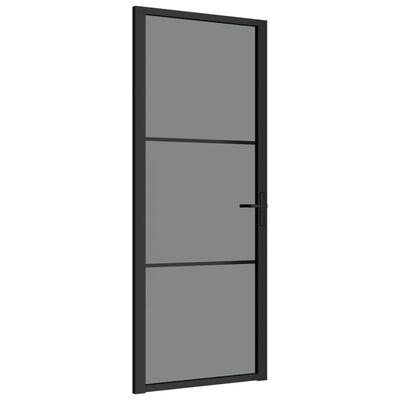 vidaXL Ușă de interior, 83x201,5 cm, negru, sticlă ESG și aluminiu