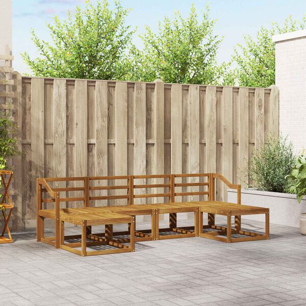 vidaXL Set de canapele de exterior 6 pcs natural Lemn compozit