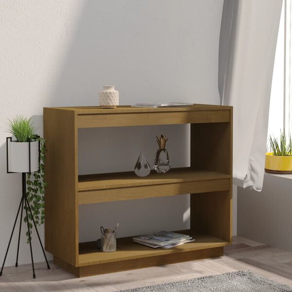 vidaXL Bibliotecă, maro, 80x35x71 cm, lemn masiv de pin