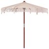 vidaXL Umbrelă macram&eacute; 252.5 x 252.5 x 260 cm Bumbac și lemn de tec