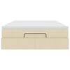 vidaXL Cadru de pat otoman cu saltea crem 140x200cm stofa
