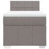 vidaXL Pat box spring cu saltea, gri taupe, 90x200 cm, textil