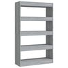 vidaXL Bibliotecă/Separator cameră, gri sonoma, 80x30x135 cm, PAL