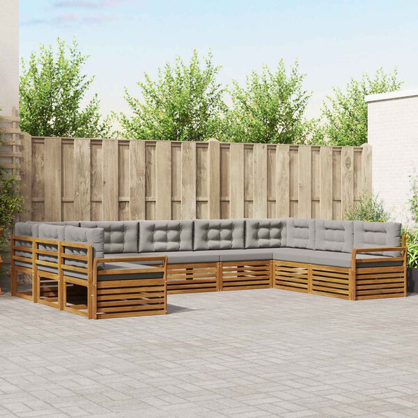 vidaXL Seturi de canapele cu pernă 9 pcs Gri natural și deschis