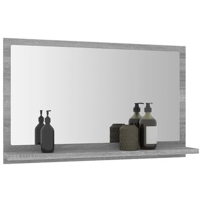 vidaXL Oglindă de baie, gri sonoma, 60x10,5x37 cm, lemn compozit