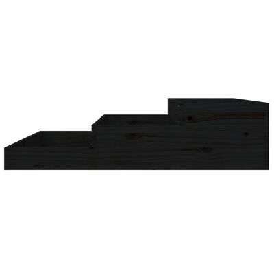 vidaXL Jardinieră, negru, 107x107x27 cm, lemn masiv de pin