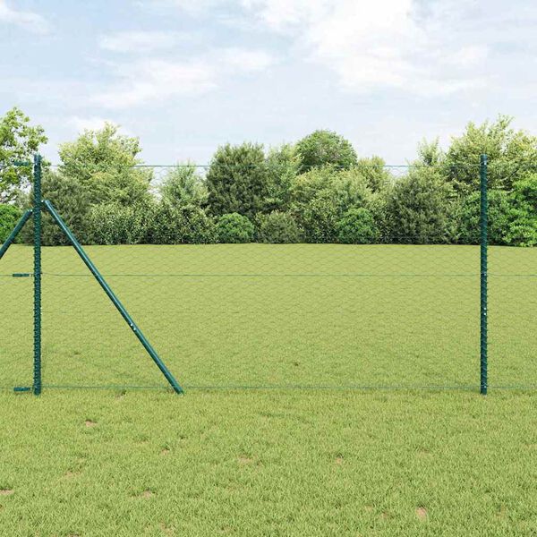 vidaXL St&acirc;lp de gard. Verde 100 x 1,2 m (mesh de 36 mm) Oțel și PVC