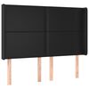vidaXL Pat continental cu saltea & LED, negru, 140x190 cm, piele eco