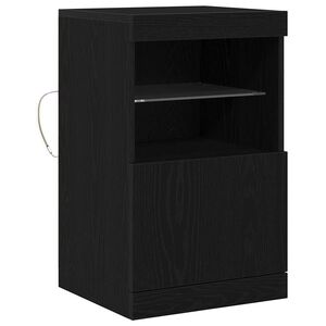 vidaXL Bufet LED Stejar Negru 41 x 37 x 67 cm Lemn prelucrat