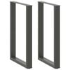 vidaXL Picioare de masă de bar &icirc;n formă de U, 2 buc., antracit, 60x(90-91) cm, oțel