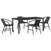 vidaXL Set de masă pentru grădină 5 pcs Negru
