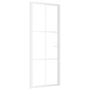 vidaXL Ușă de interior, 83x201,5 cm, alb, sticlă ESG și aluminiu