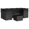 vidaXL Set canapele de grădină cu perne, 7 piese, negru, poliratan