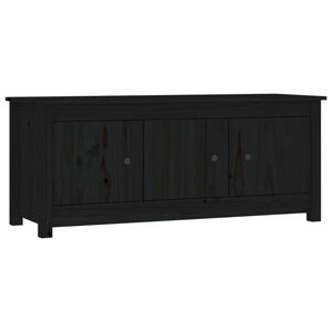 vidaXL Dulap pentru pantofi, negru, 110x38x45,5 cm, lemn masiv pin